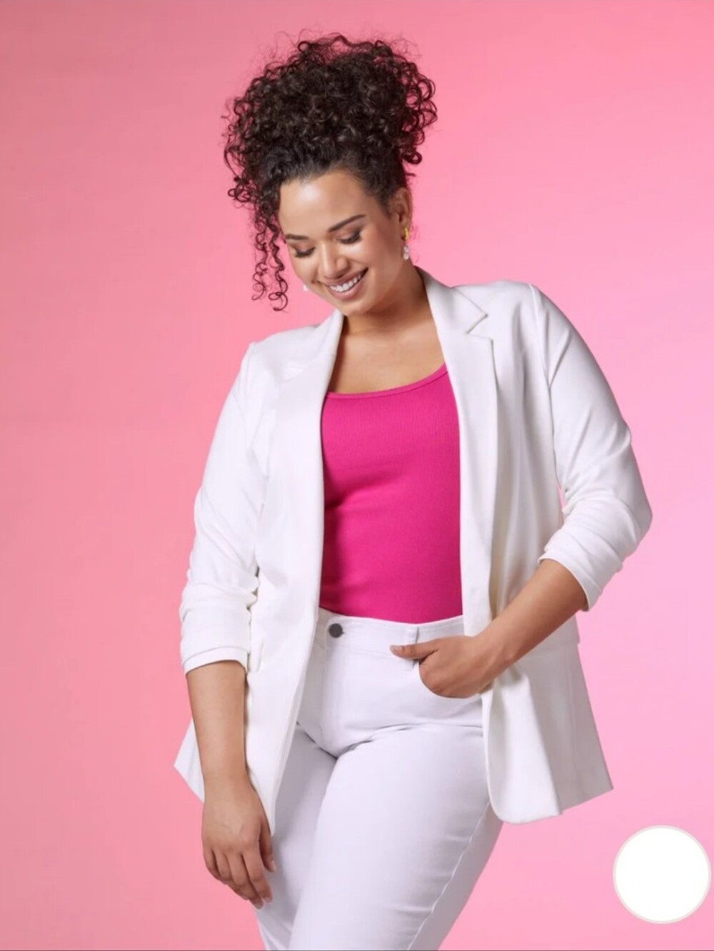 The Drop Women's 5X Plus Size Single Breasted White Blazer Jacket New With Tags